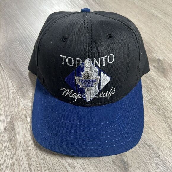 Vintage‎ American Needle Toronto Maple Leafs Hat Snapback NHL Black Blue Cap USA - Picture 1 of 8